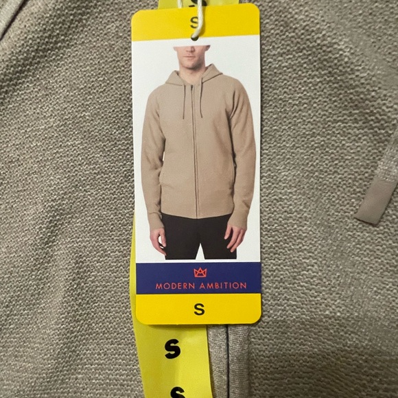 Modern Ambition Beige Full-Zip Knit Hoodie Sweater | Size Small - Picture 4 of 12